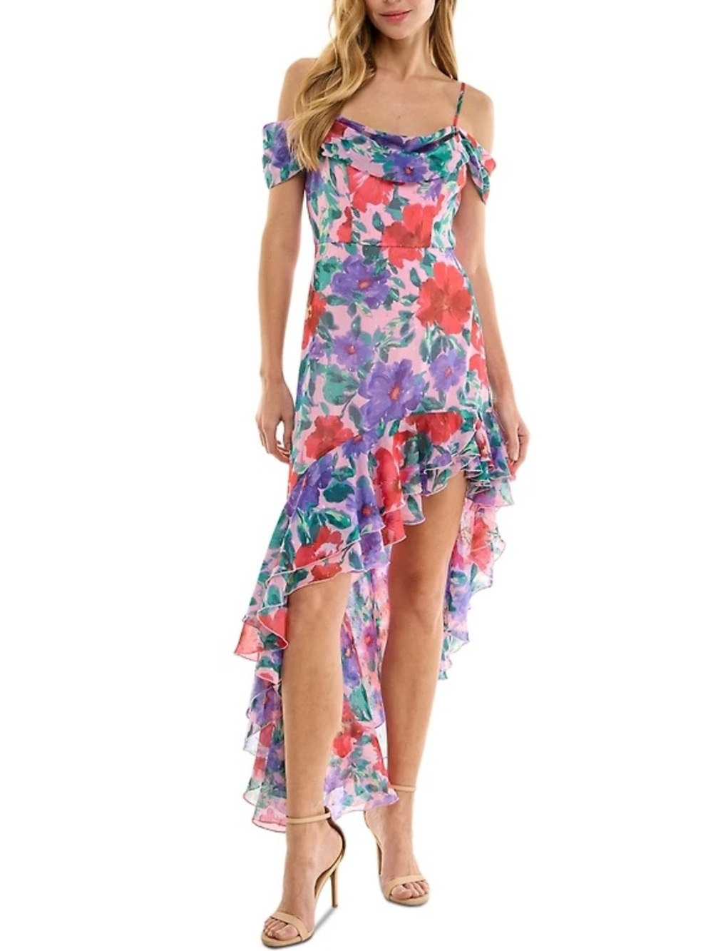 Gorgeous Colorful High-Low Ruffle Dress! - Picture 13 of 13